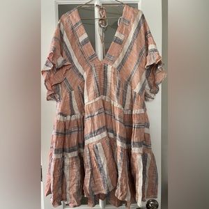 Lulus | Linen Blend Striped Tunic